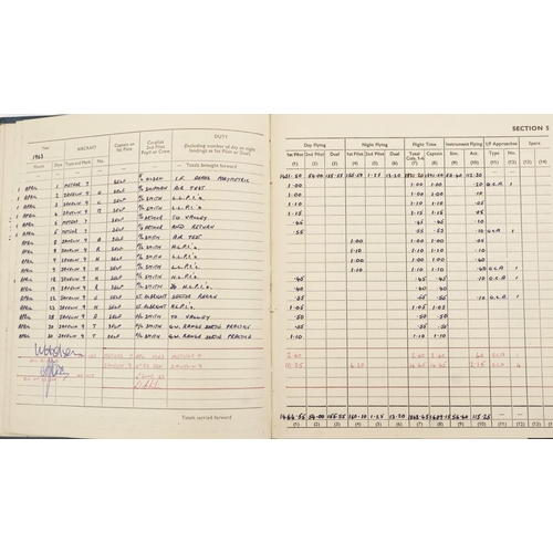 2453 - Military interest Royal Air Force flying log book relating Flight Lieutenant Donald Frank Christmas ... 