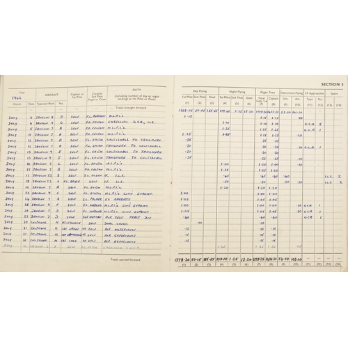 2453 - Military interest Royal Air Force flying log book relating Flight Lieutenant Donald Frank Christmas ... 