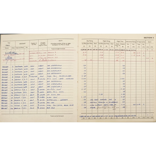 2453 - Military interest Royal Air Force flying log book relating Flight Lieutenant Donald Frank Christmas ... 