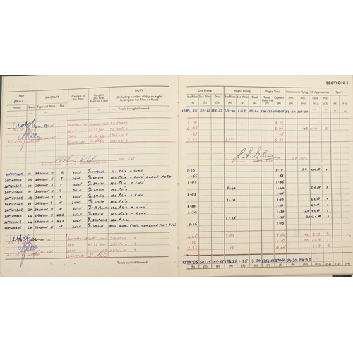 2453 - Military interest Royal Air Force flying log book relating Flight Lieutenant Donald Frank Christmas ... 