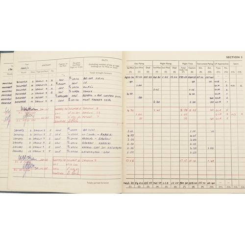 2453 - Military interest Royal Air Force flying log book relating Flight Lieutenant Donald Frank Christmas ... 