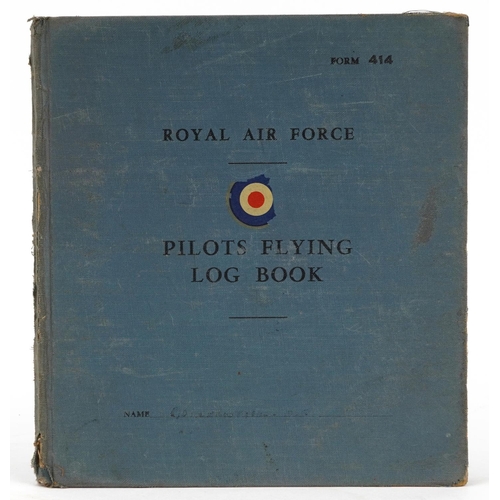 2451 - Military interest Royal Air Force flying log book relating Flight Lieutenant Donald Frank Christmas ... 