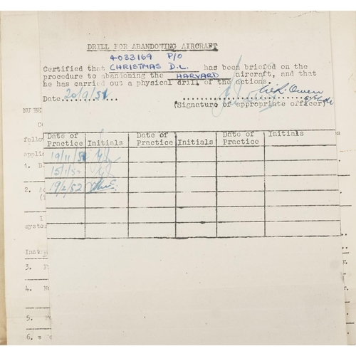 2451 - Military interest Royal Air Force flying log book relating Flight Lieutenant Donald Frank Christmas ... 