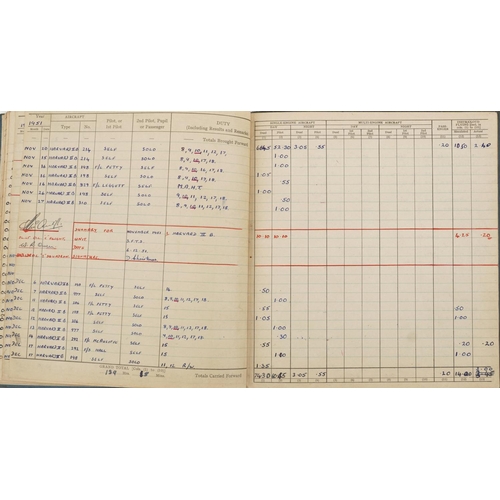 2451 - Military interest Royal Air Force flying log book relating Flight Lieutenant Donald Frank Christmas ... 