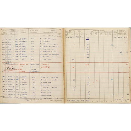 2451 - Military interest Royal Air Force flying log book relating Flight Lieutenant Donald Frank Christmas ... 