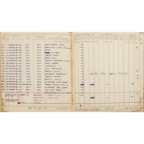 2451 - Military interest Royal Air Force flying log book relating Flight Lieutenant Donald Frank Christmas ... 