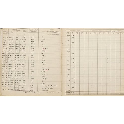 2451 - Military interest Royal Air Force flying log book relating Flight Lieutenant Donald Frank Christmas ... 