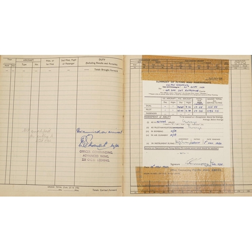 2456 - Military interest Royal Air Force flying log book relating Flight Lieutenant Donald Frank Christmas ... 