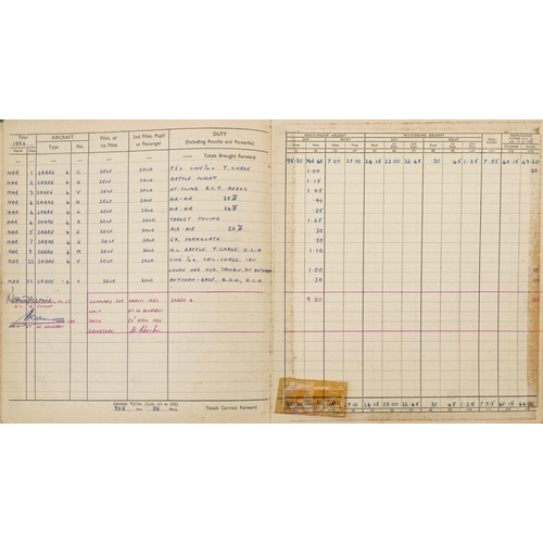 2456 - Military interest Royal Air Force flying log book relating Flight Lieutenant Donald Frank Christmas ... 