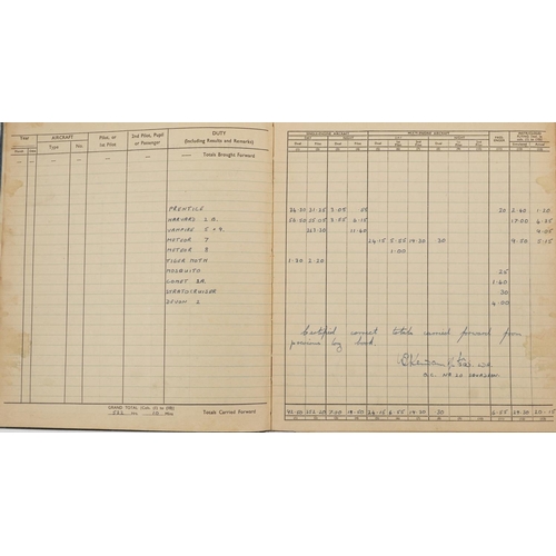 2452 - Military interest Royal Air Force flying log book relating Flight Lieutenant Donald Frank Christmas ... 