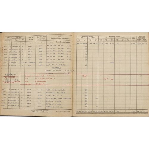 2452 - Military interest Royal Air Force flying log book relating Flight Lieutenant Donald Frank Christmas ... 