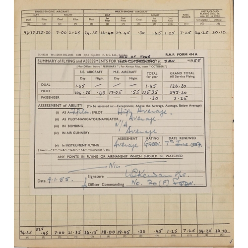 2452 - Military interest Royal Air Force flying log book relating Flight Lieutenant Donald Frank Christmas ... 