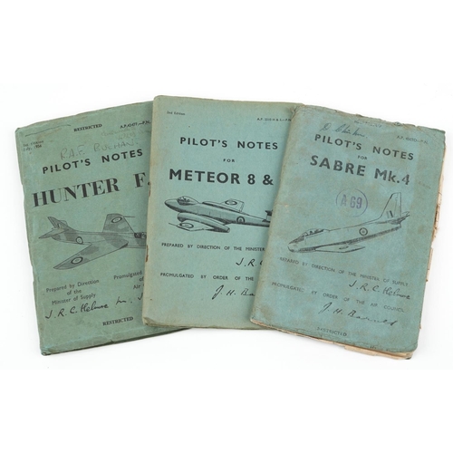 2458 - Three military interest pilot's notes previously owned by Flight Lieutenant Donald Frank Christmas c... 