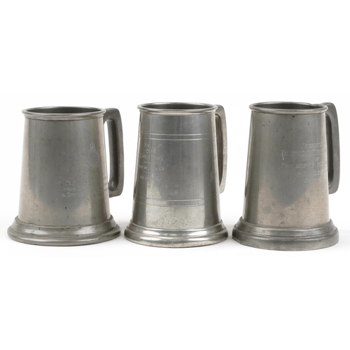 2456A - Three military interest pewter tankards presented to Flight Lieutenant Donald Frank Christmas with v... 