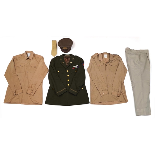 2522 - American military interest uniform including peaked cap and tunic