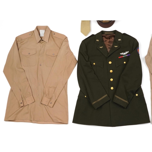 2522 - American military interest uniform including peaked cap and tunic