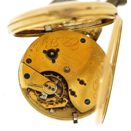 3924 - Barfoot Bros, unmarked gold open face pocket watch, the pocket watch 40.6mm in diameter 47.0g, total... 