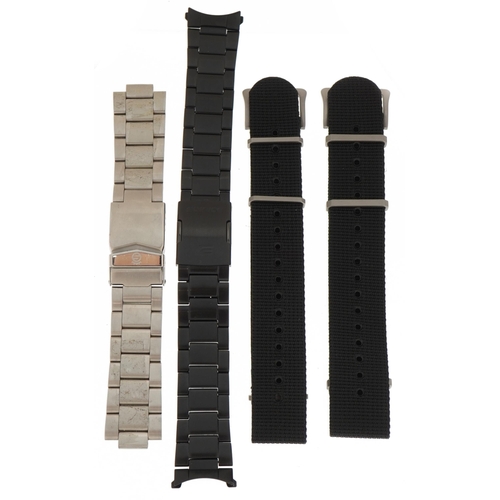 3912A - Four vintage and later Casio wristwatch straps including Casio Edifice