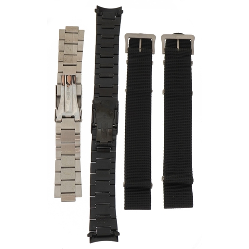 3912A - Four vintage and later Casio wristwatch straps including Casio Edifice