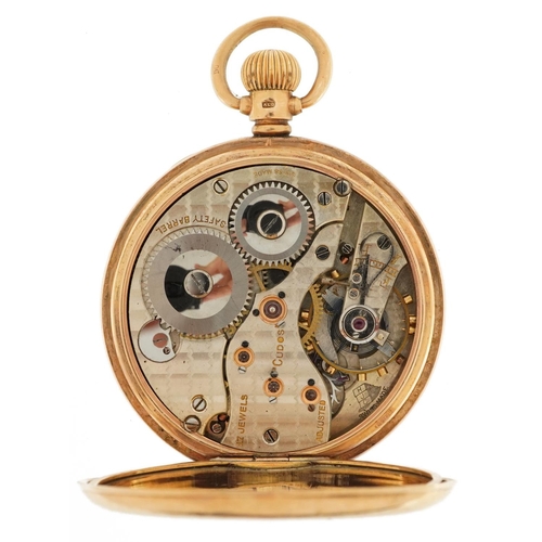 3923 - Gentlemen's 9ct gold open face pocket watch with enamelled dial, Birmingham 1915, 49.5mm in diameter... 