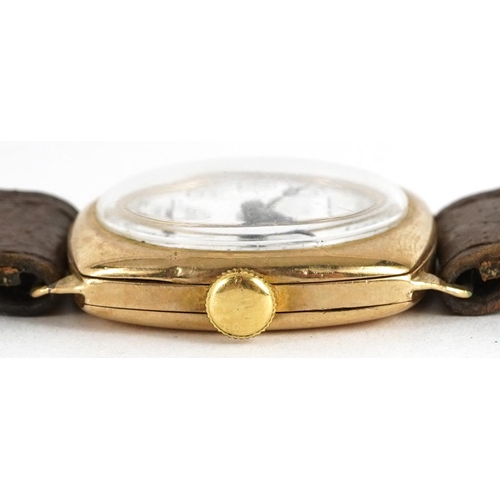 3848 - Vertex, gentlemen's 9ct gold manual wristwatch with military type dial, the case 28.2mm wide