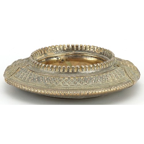 242 - Large 18th/19th century Persian brass anklet, 17cm in diameter