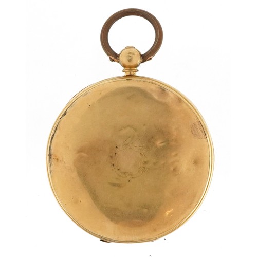 3924 - Barfoot Bros, unmarked gold open face pocket watch, the pocket watch 40.6mm in diameter 47.0g, total... 