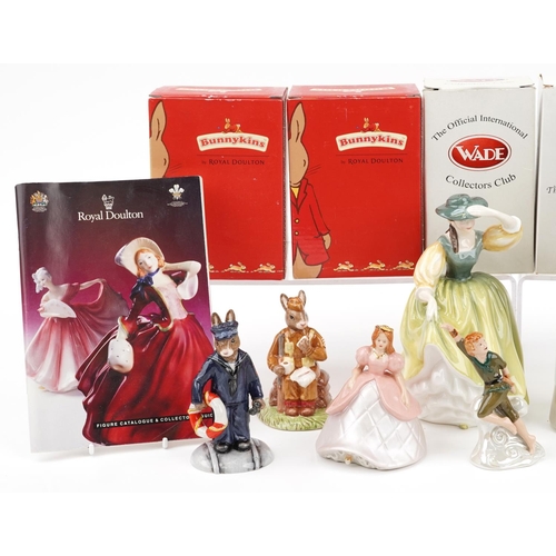 655 - Collectable figurines and characters, some with boxes, including Wade Peter Pan and Cinderella, Roya... 