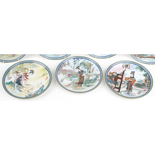 656 - Set of twelve Imperial Jingdezhen Chinese hand painted porcelain collector's plates with certificate... 