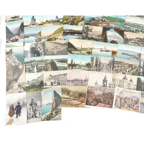 816 - 19th century and later military and topographical postcards including some Russian