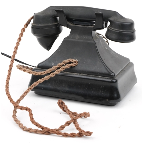 335 - Vintage GPO black Bakelite pyramid telephone, 20.5cm wide