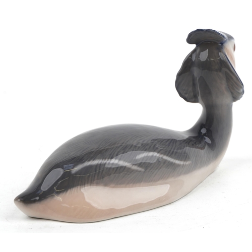 648 - Royal Copenhagen porcelain Grebe numbered 3263, 18cm in length