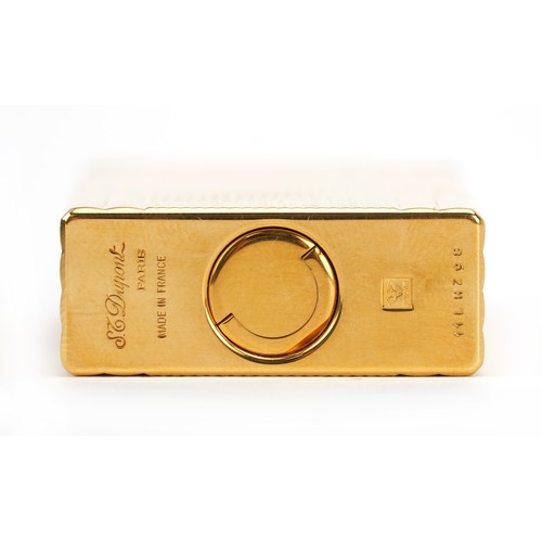 354 - S T Dupont gold plated pocket lighter housed in a fitted case, serial number 11LHZ9B