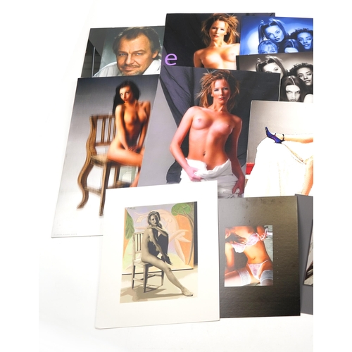 870 - Collection of erotic photographs and contemporary prints including The Spice Girls and David Soul ta... 