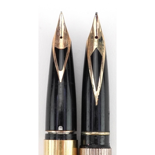 368 - Two Sheaffer fountain pens with 14k gold nibs including one with sterling silver case