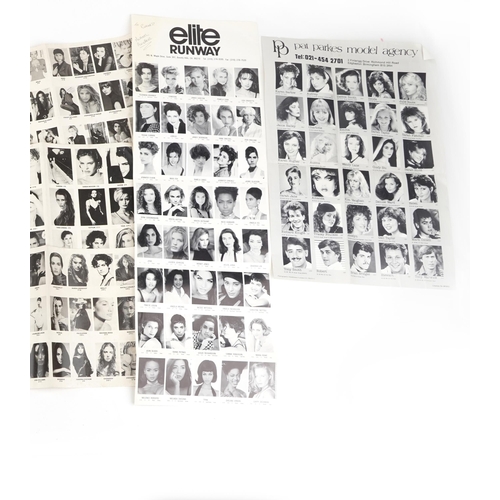 876 - Collection of vintage photography model agency card posters including Elite Model Management London
... 
