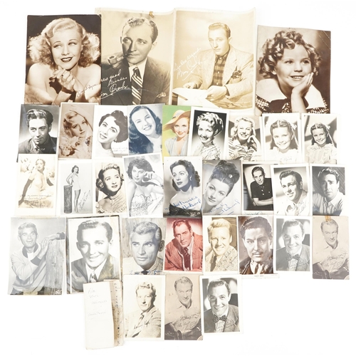 780 - Film star autographs and facsimile signatures on photographs and cards including Bing Crosby, Peter ... 