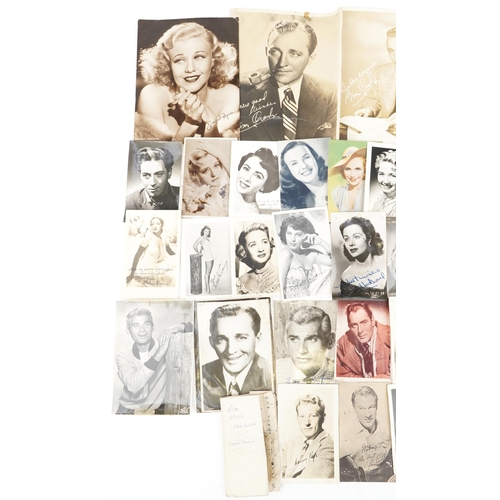 780 - Film star autographs and facsimile signatures on photographs and cards including Bing Crosby, Peter ... 