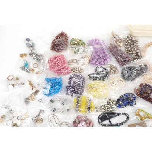 3820 - Large collection of costume jewellery and wristwatches including necklaces, earrings and rings