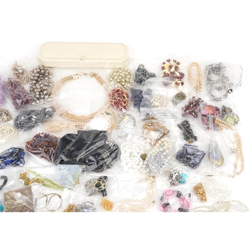 3820 - Large collection of costume jewellery and wristwatches including necklaces, earrings and rings