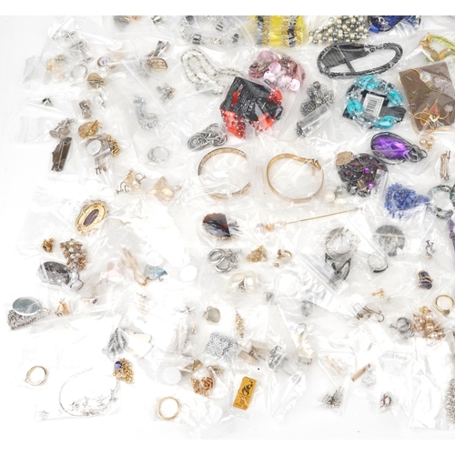 3820 - Large collection of costume jewellery and wristwatches including necklaces, earrings and rings