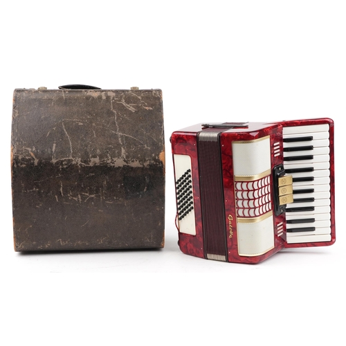 611 - Galotta, Italian piano accordion with case, 34cm wide