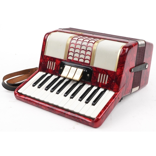 611 - Galotta, Italian piano accordion with case, 34cm wide