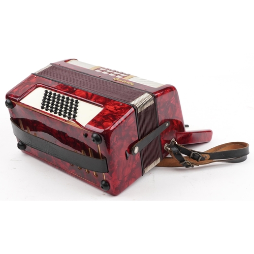 611 - Galotta, Italian piano accordion with case, 34cm wide