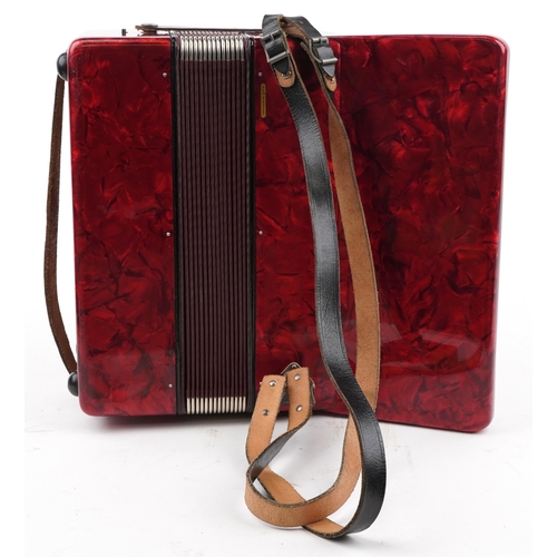 611 - Galotta, Italian piano accordion with case, 34cm wide