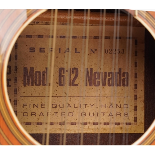 623 - E-Ros, twelve string guitar model 612 Nevada, serial number 02253, 109cm in length