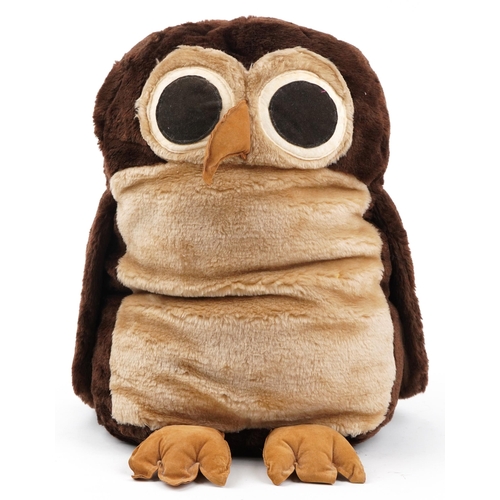 Large vintage Alresford Crafts Ltd soft toy owl, 54cm high