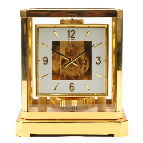 1 - Jaeger LeCoultre brass cased Atmos clock, 23.5cm H x 20.5cm W x 17cm D