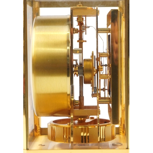 1 - Jaeger LeCoultre brass cased Atmos clock, 23.5cm H x 20.5cm W x 17cm D