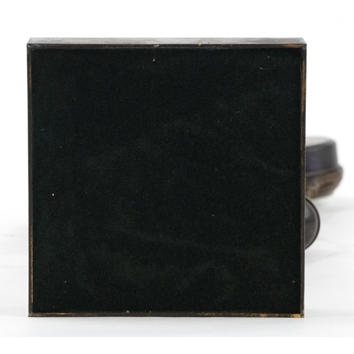 504 - Patinated bronze military interest mystery clock in the form of a pilot, 37cm high